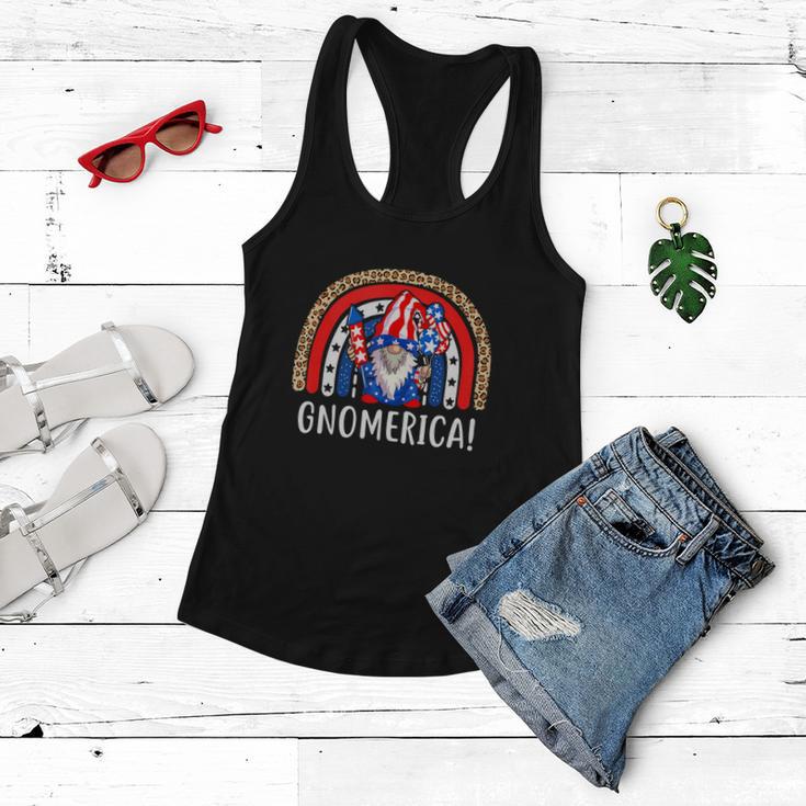 Gnome 4Th Of July Rainbow American Flag V2 Women Flowy Tank