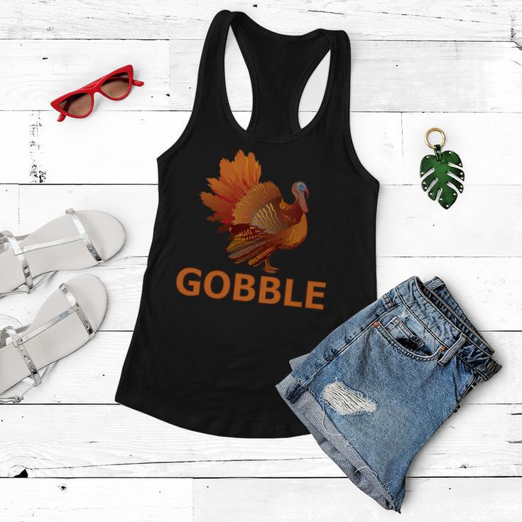 Gobble Turkey Thanksgiving Tshirt Women Flowy Tank