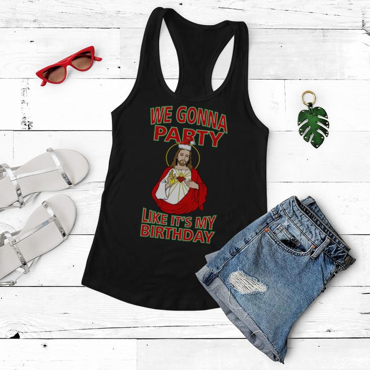 Gonna Party Like Its My Birthday Jesus Tshirt Women Flowy Tank