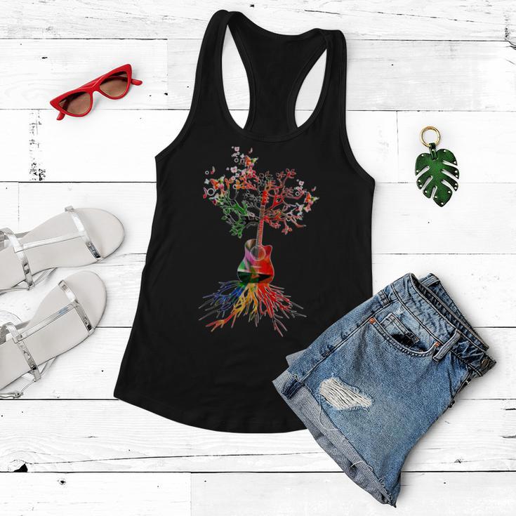 Guitar Roots Tree Of Life Tshirt Women Flowy Tank