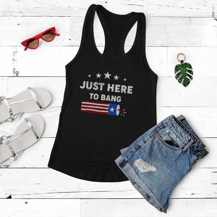 Happy 4Th Of July Just Here To Bang With Firecracker Women Flowy Tank