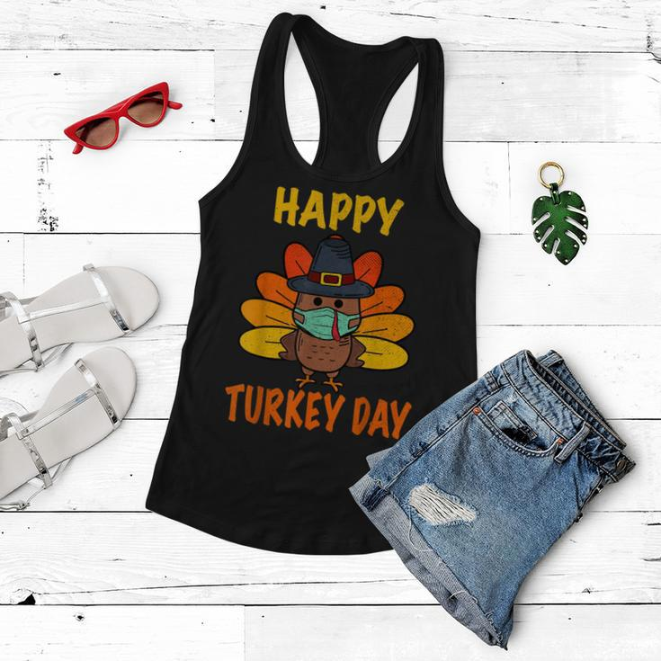 Happy Turkey Day Funny Thanksgiving 2021 Autumn Fall Season V3 Women Flowy Tank