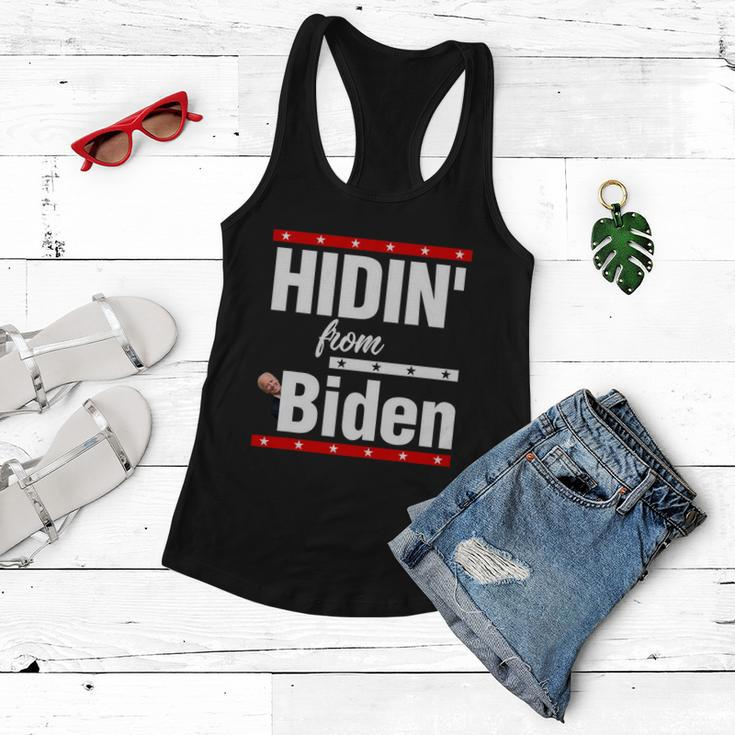 Hidin From Biden Shirt Creepy Joe Trump Campaign Gift Women Flowy Tank