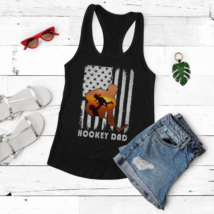 Hockey Dad Father And Kid Family Hockey Lover Women Flowy Tank