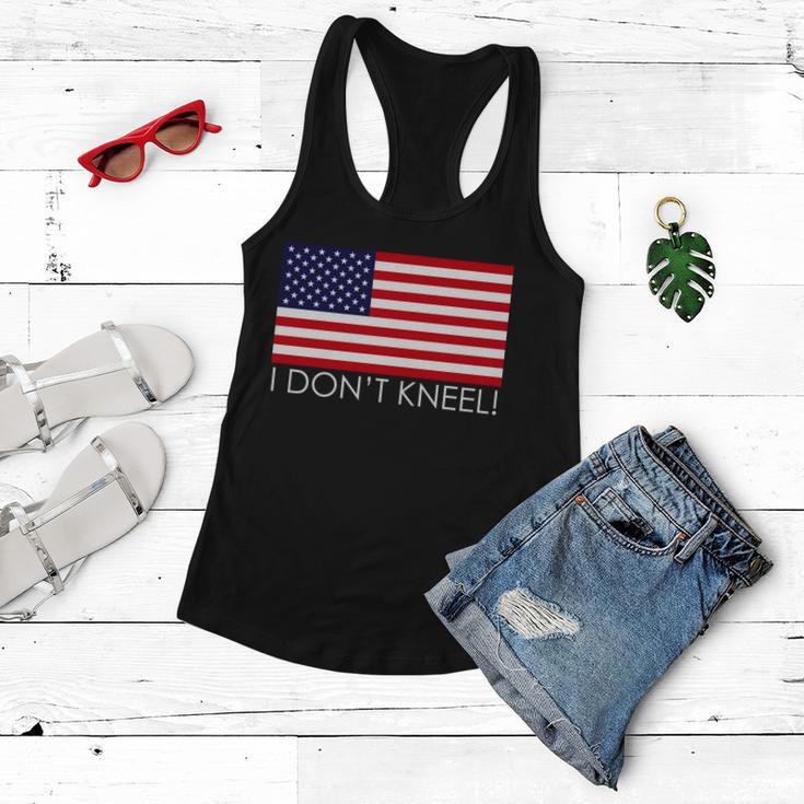 I Dont Kneel Usa Flag Tshirt Women Flowy Tank