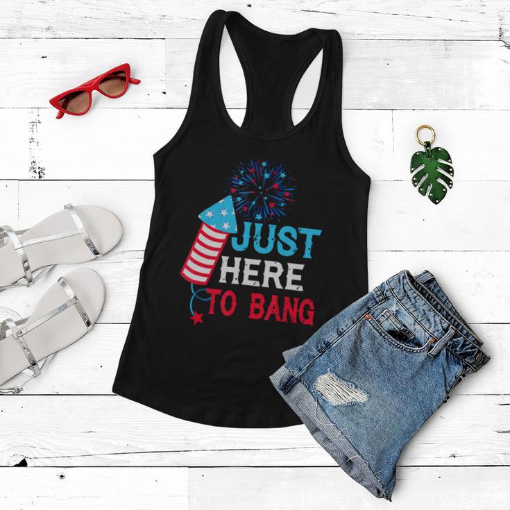 Im Just Here To Bang Funny 4Th July American Flag Women Flowy Tank