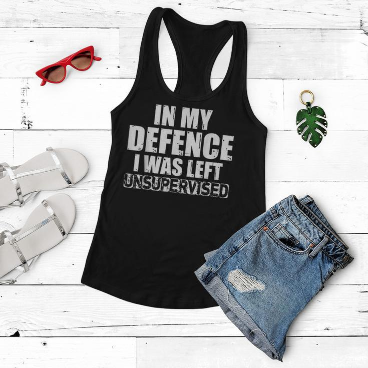 In My Defense I Was Left Unsupervised Retro Vintage Distress Women Flowy Tank