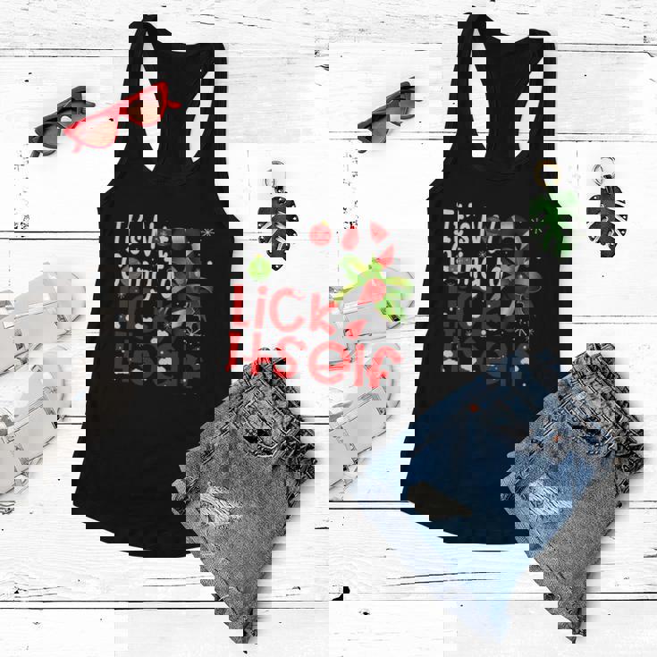 Its Not Going To Lick Itself Christmas Candy Cane Gifts Tshirt Graphic Design Printed Casual Daily Basic Women Flowy Tank