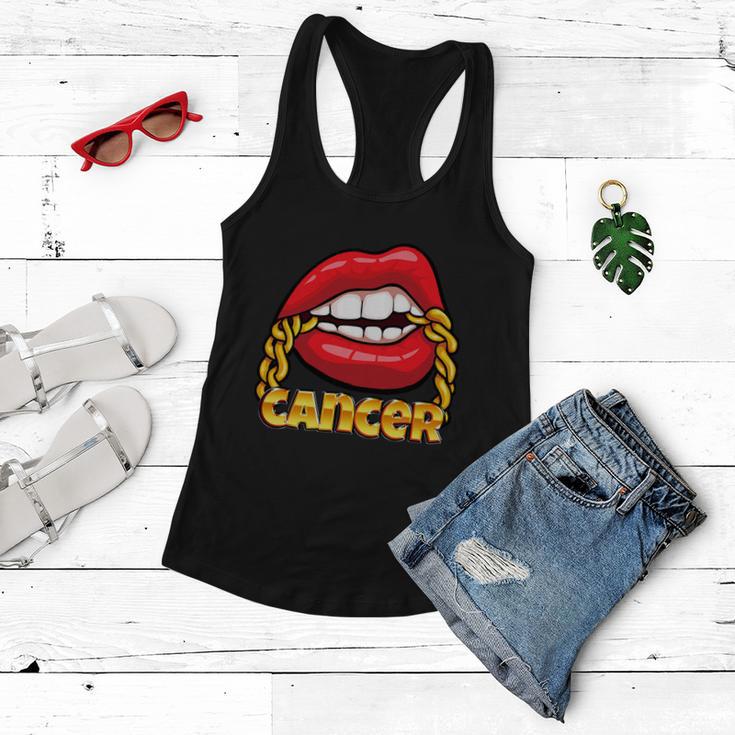 Juicy Lips Gold Chain Cancer Zodiac Sign Women Flowy Tank