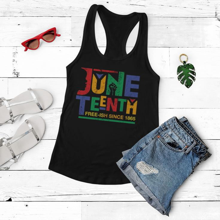 Juneteenth Free-Ish Since 1865 African Color Tshirt Women Flowy Tank