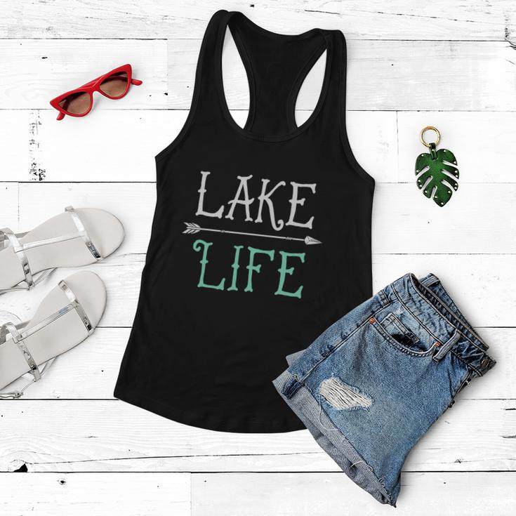 Lake Life Fishing Boating Sailing Funny Women Flowy Tank