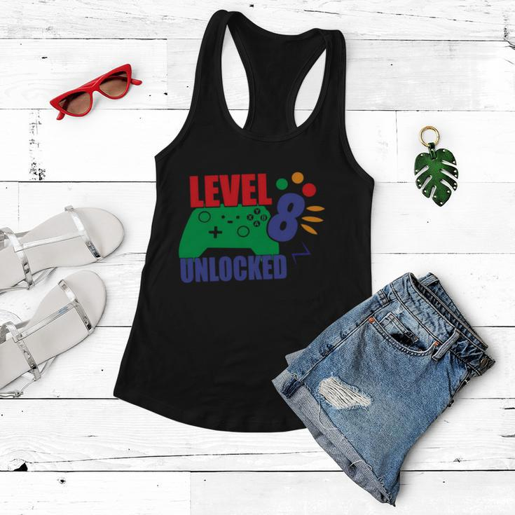 Level 8 Unlocked 8Th Gamer Video Game Birthday Video Game Graphic Design Printed Casual Daily Basic Women Flowy Tank