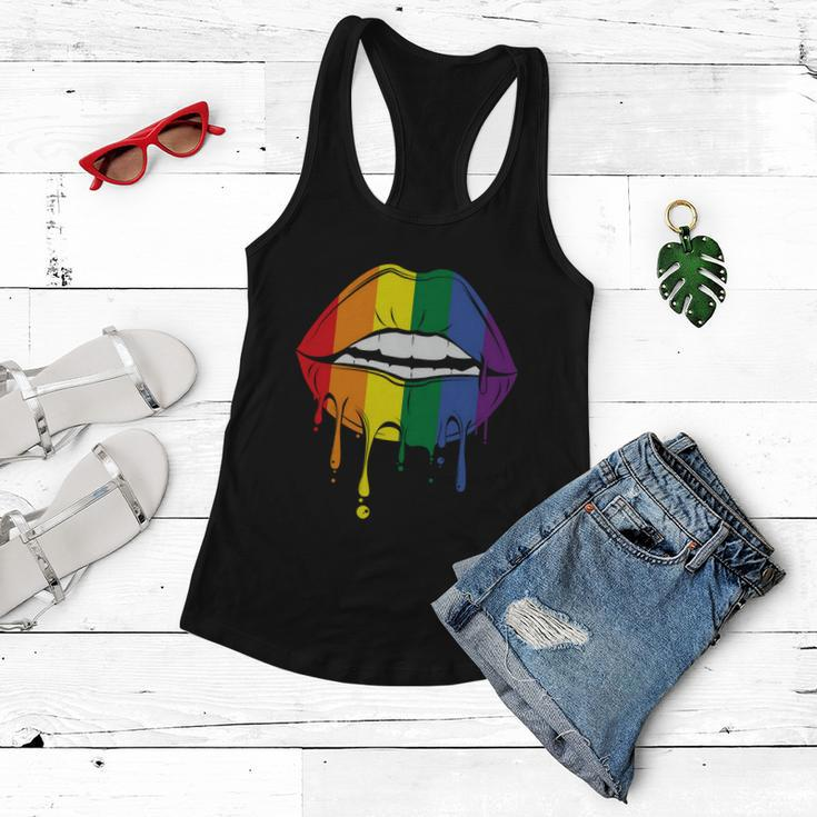 Lips Lgbt Gay Pride Lesbian Bisexual Ally Quote V2 Women Flowy Tank