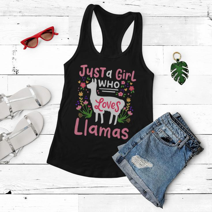Llama Just A Girl Who Loves Llamas Llama Lover Gift Women Flowy Tank