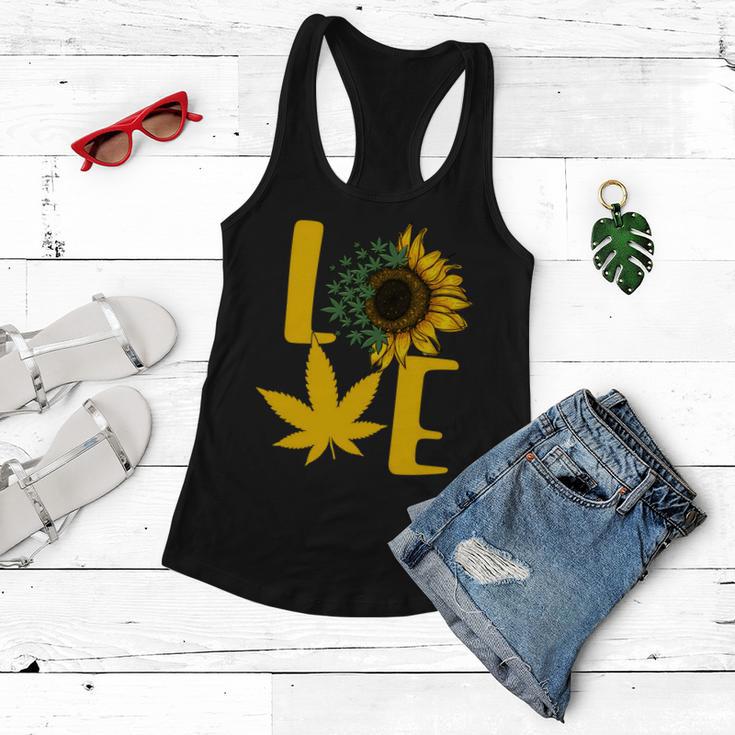 Love Cannabis Sunflower Women Flowy Tank