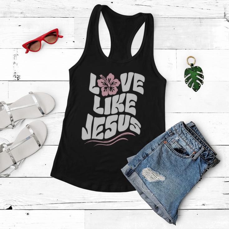 Love Like Jesus Religious God Christian Words Cool Gift Women Flowy Tank