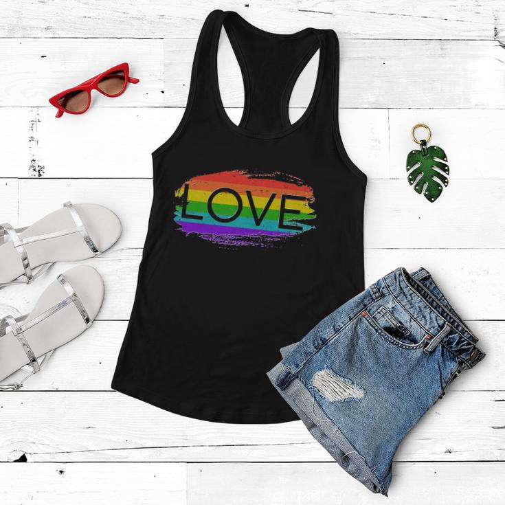 Love Rainbow Paint Gay Pride Tshirt Women Flowy Tank