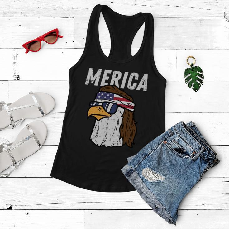 Merica Bald Eagle Mullet Sunglasses Fourth July 4Th Patriot Cool Gift V2 Women Flowy Tank