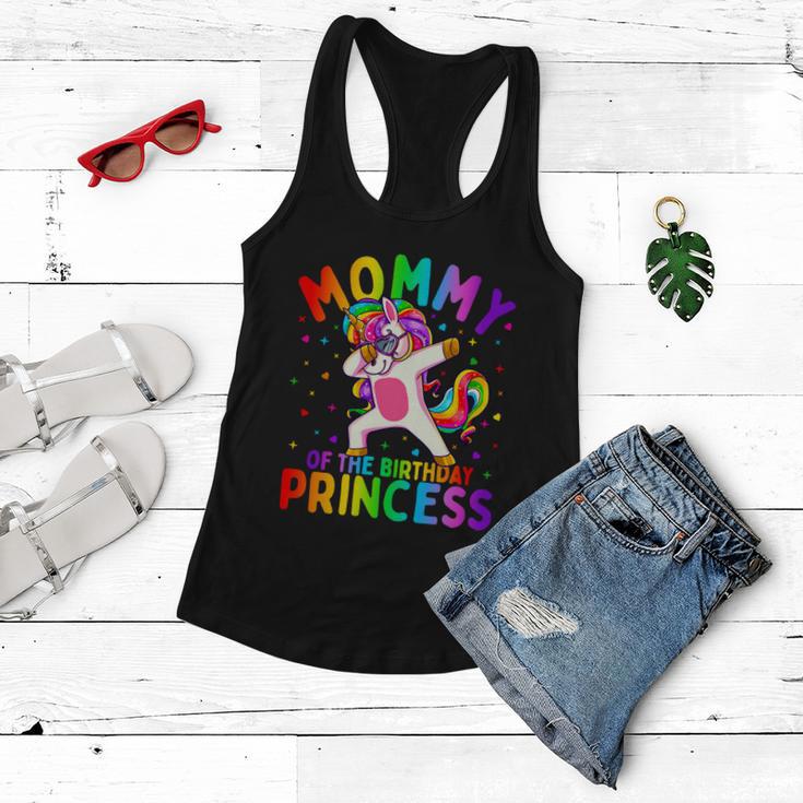 Mommy Of The Birthday Princess Girl Cool Gift Dabbing Unicorn Mom Gift Women Flowy Tank