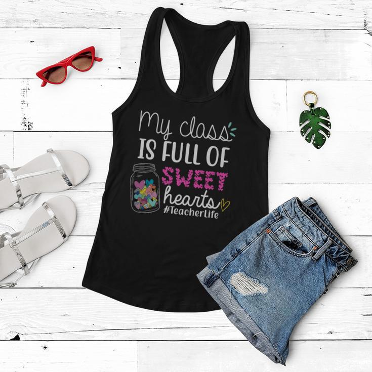 My Class Is Full Of Sweet Hearts Teacher Life V2 Women Flowy Tank