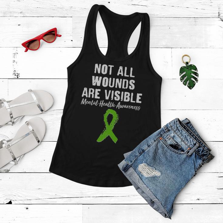 Not All Wounds Are Visible Mental Health Awareness Women Flowy Tank