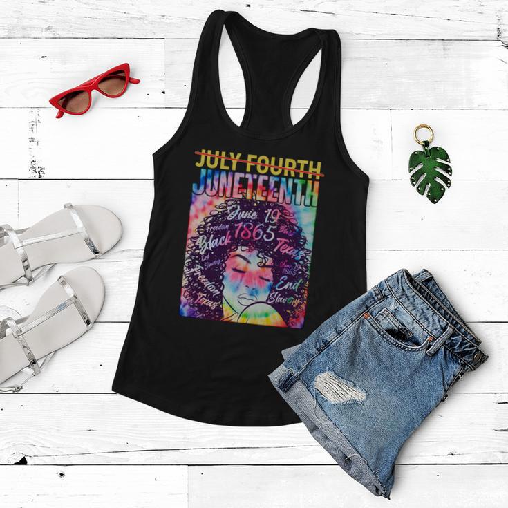 Not July 4Th Juneteenth Tie Dye African American Woman Women Flowy Tank