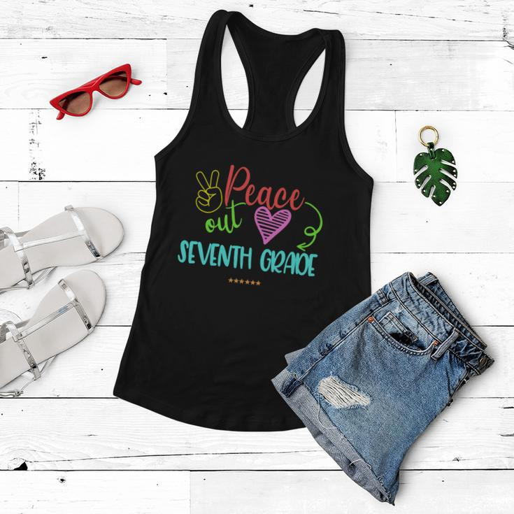 Peace Out Seventh Grade Graphic Plus Size Shirt For Teacher Female Male Students Women Flowy Tank