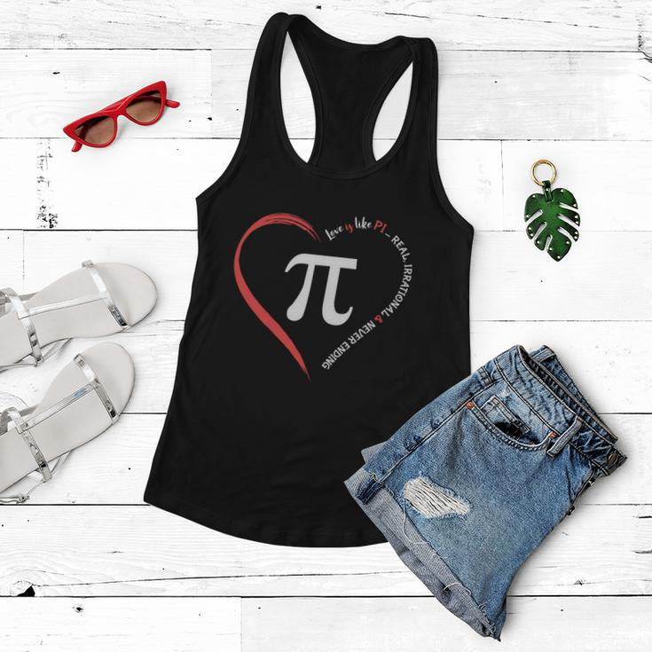Pi Day Love Is Like Pi Valentines Math Teacher Gift Women Flowy Tank