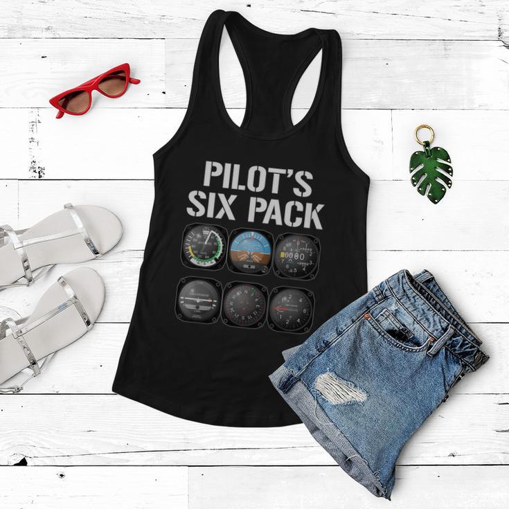 Pilots Six Pack Gift Funny Pilot Aviation Flying Gift Women Flowy Tank