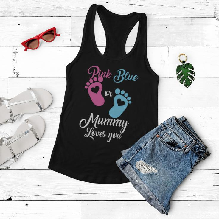 Pink Or Blue Mummy Loves You Gift Women Flowy Tank