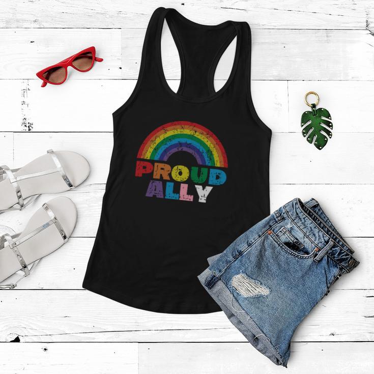 Proud Ally Lgbt Rainbow Gay Pride Month Tshirt Women Flowy Tank