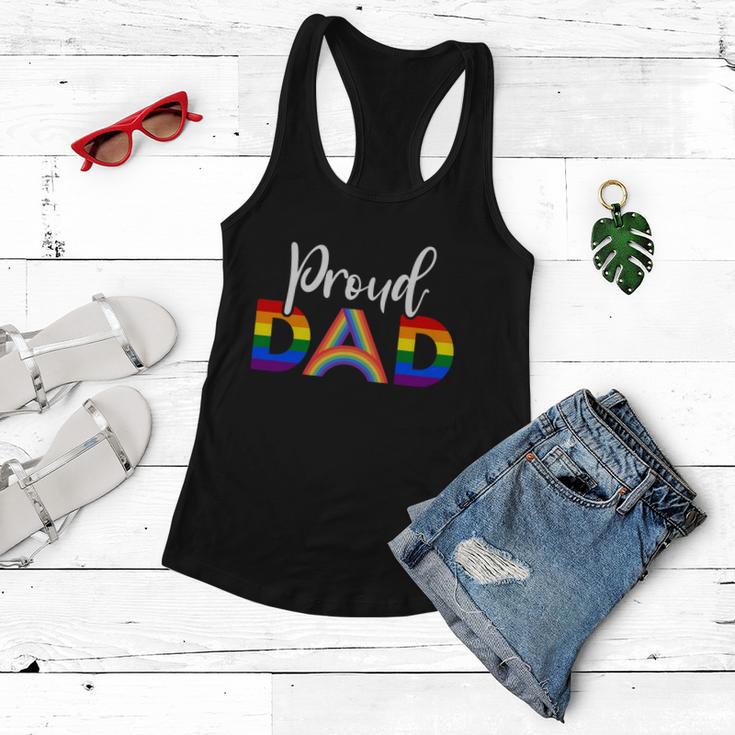 Proud Dad Lgbt Gay Pride Month Lgbtq Parent Funny Gift Women Flowy Tank