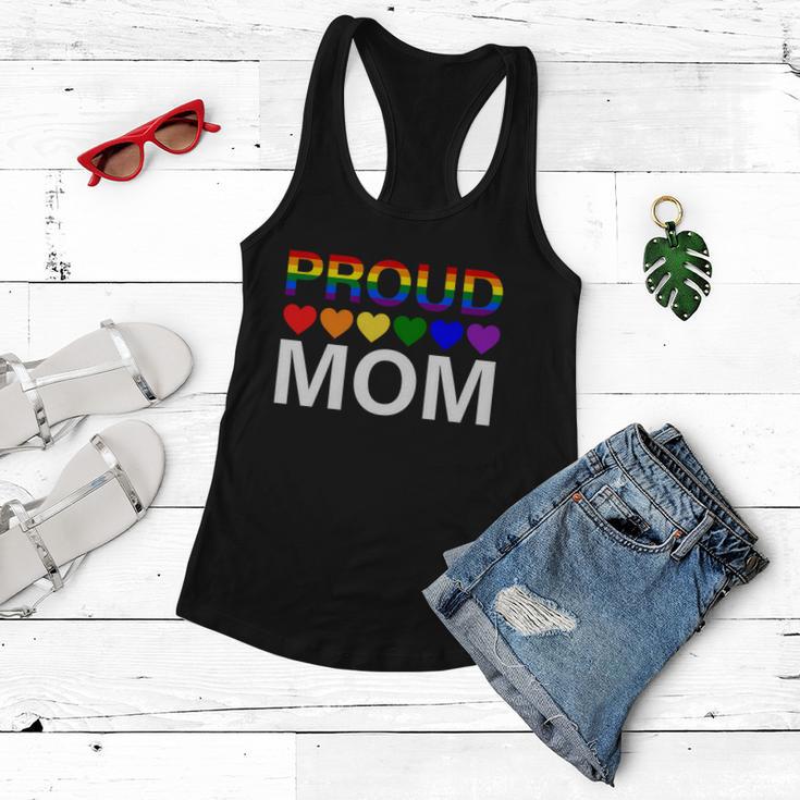 Proud Mom Mothers Day Gift Lgbtq Rainbow Flag Gay Pride Lgbt Gift Women Flowy Tank