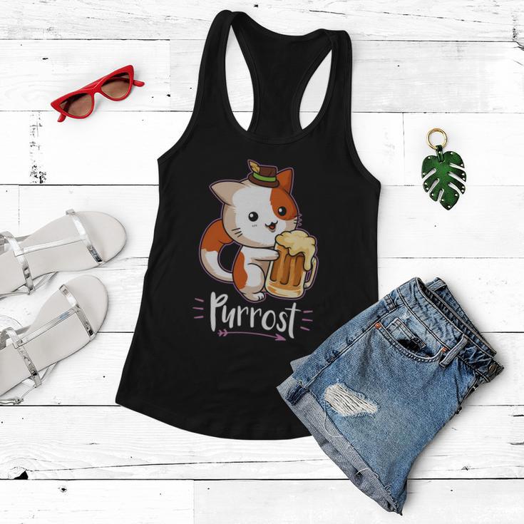 Purrost Prost Oktoberfest Cat German Beer Festival Gift Women Flowy Tank