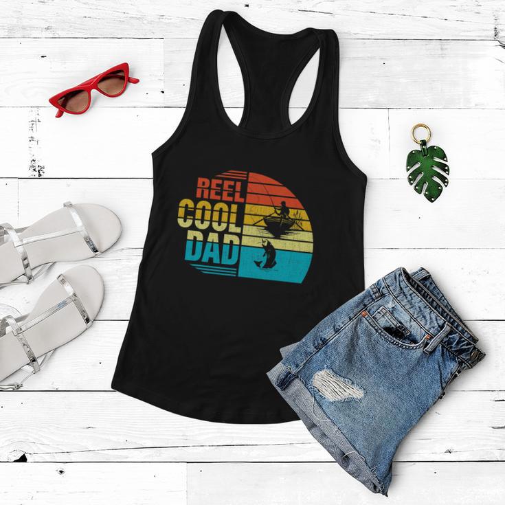 Reel Cool Dad Fathers Day Funny Fishing Papa Women Flowy Tank