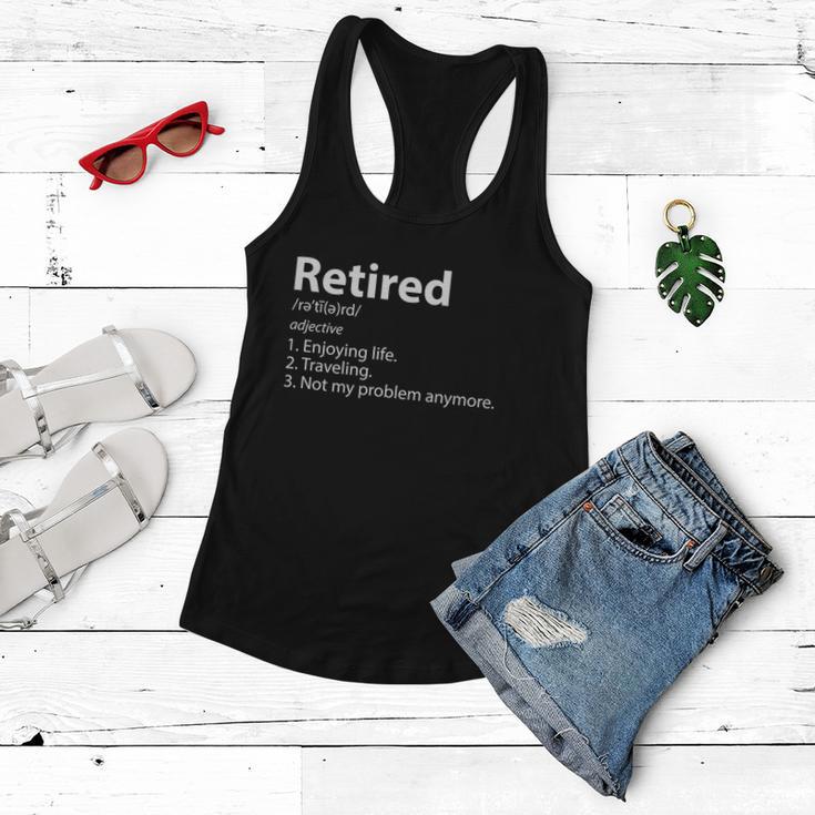 Retired Retirement Definition Traveling Funny Women Flowy Tank