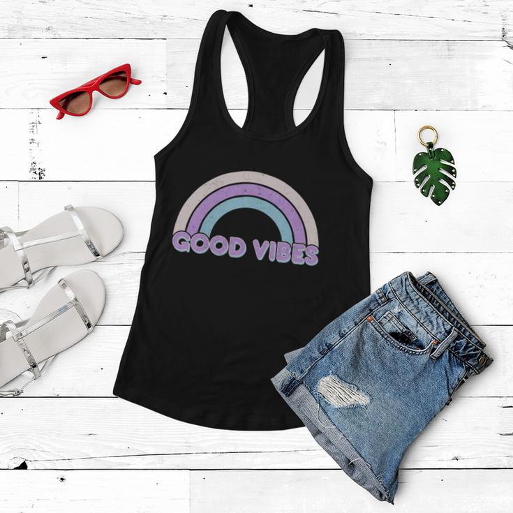 Retro Good Vibes Rainbow Women Flowy Tank