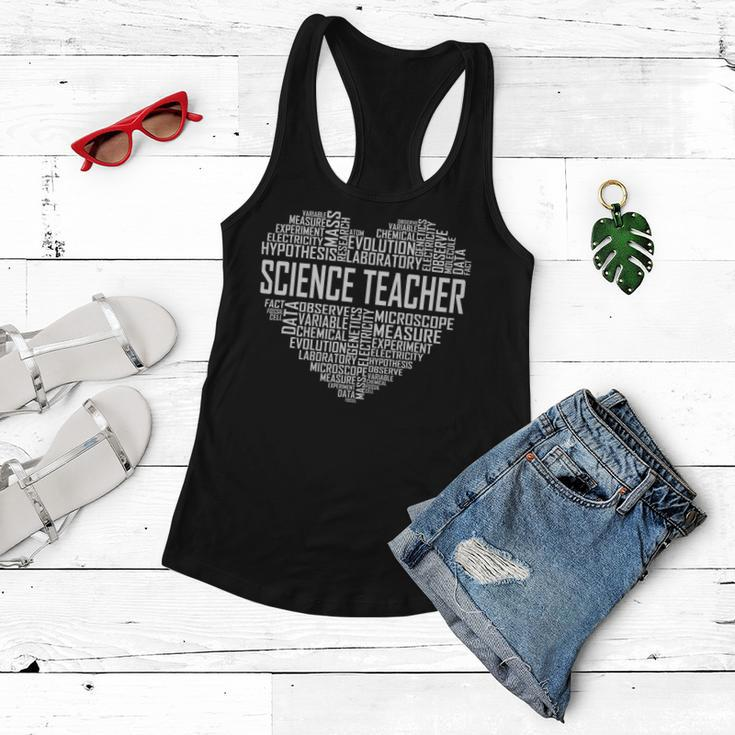 Science Teacher Heart Proud Science Teaching Design Women Flowy Tank