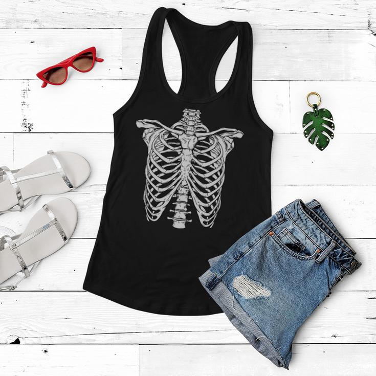 Skeleton Rib Cage Scary Halloween Costume Women Flowy Tank