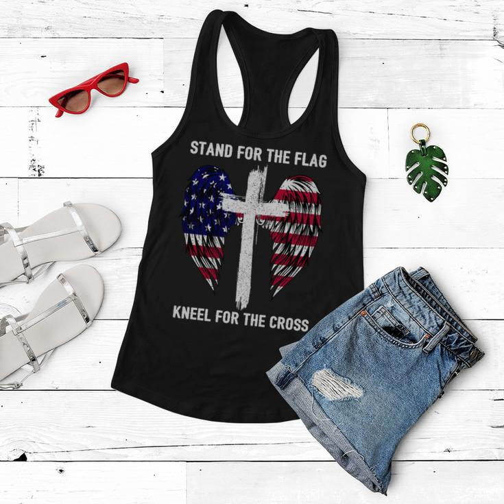 Stand For The Flag Kneel For The Cross Usa Eagle Tshirt Women Flowy Tank
