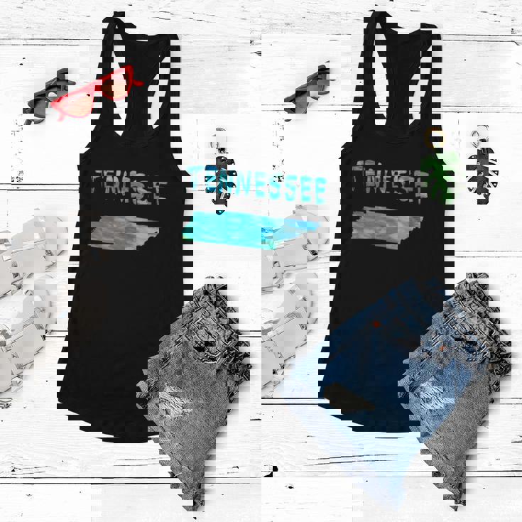 Tennessee Map Colorful Isolated Tennessee State Map In Watercolor United States Women Flowy Tank