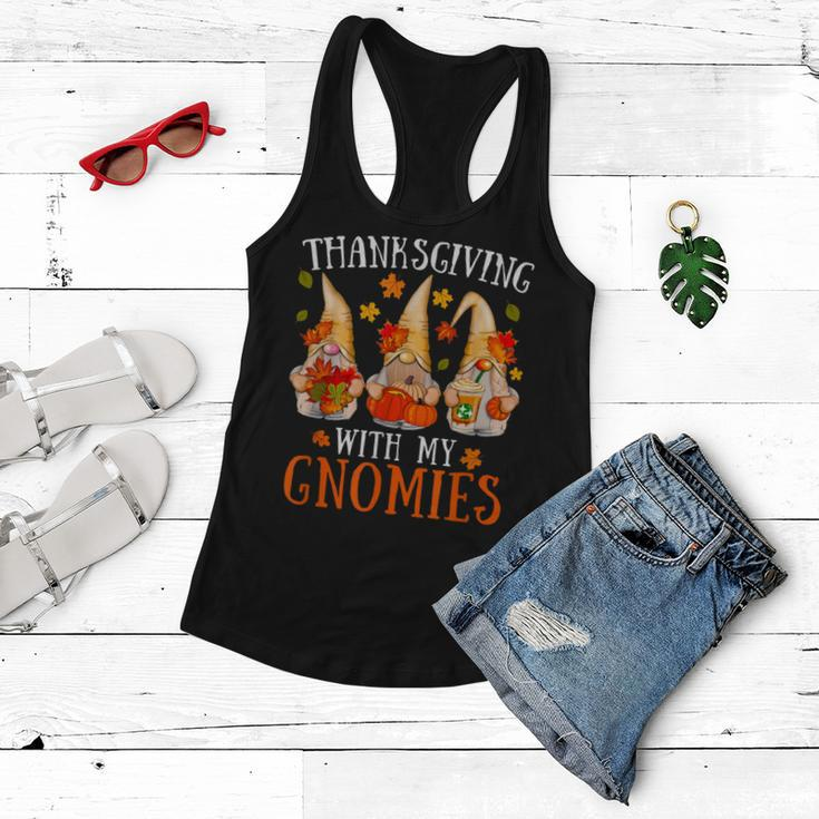 Thanksgiving With My Gnomies For Women Funny Gnomies Lover Women Flowy Tank