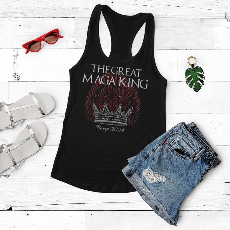 The Great Maga King Crown Usa Parody Trump 2024 Anti Biden Women Flowy Tank