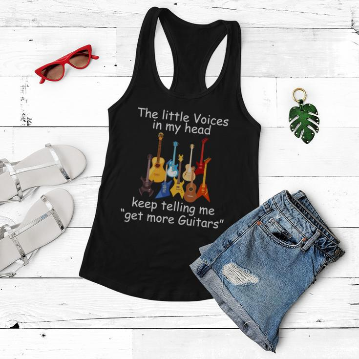 The Little Voices In My Head Say Get More Guitars Tshirt Women Flowy Tank