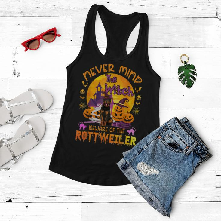 The Witch Beware Of The Rottweiler Halloween Women Flowy Tank