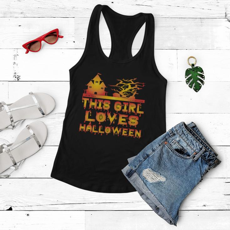 This Girl Loves Halloween Funny Hallloween Quote Women Flowy Tank