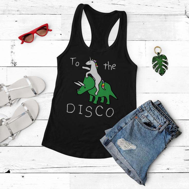 To The Disco Magical Unicorn Dinosaur Retro 80S Party Women Flowy Tank