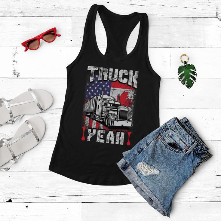 Truck Yeah Canada Flag American Flag Freedom Convoy Women Flowy Tank