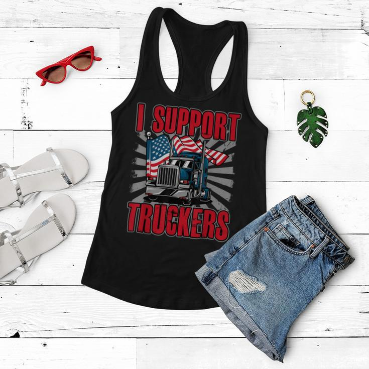 Trucker Trucker Support I Support Truckers Freedom Convoy Women Flowy Tank
