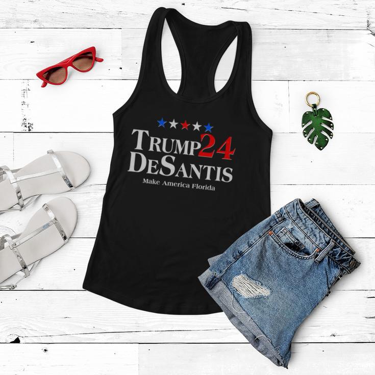 Trump Desantis 2024 Make America Florida Election Logo Tshirt Women Flowy Tank